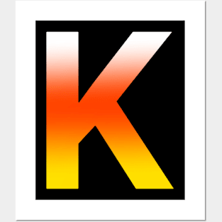 Fire Letter K Posters and Art